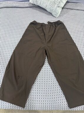 aerie Wide-Leg  Brown Cropped Pants